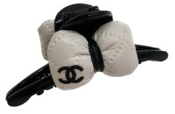 Chanel Leather Bow White
